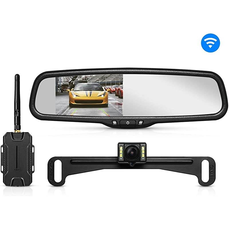 T1400 Upgrade Wireless Backup Camera Kit Easy Installation with No Wiring No Interference OEM Look with IP 68 Waterproof Super Night Vision Rear View Camera