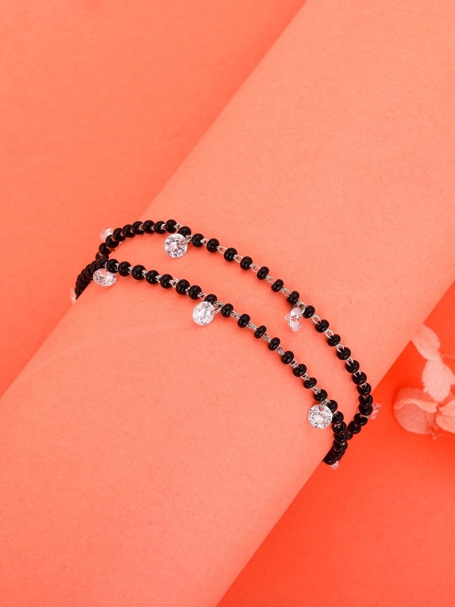 GIVA 92.5 Sterling Silver Dazzling Zircon Mangalsutra Bracelet for Women