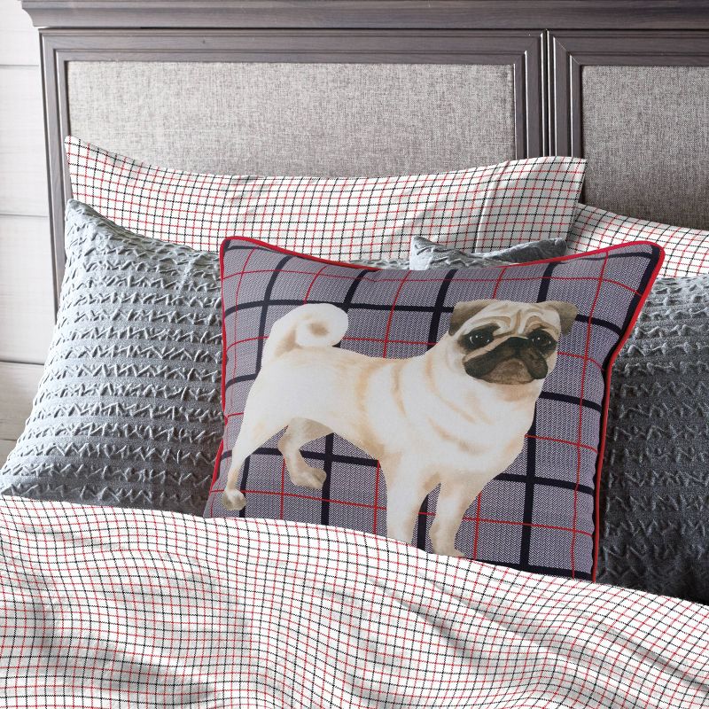 Full/Queen 3Pc Microsculpt Stripe Flannel Comforter Set Gray - G.H. Bass