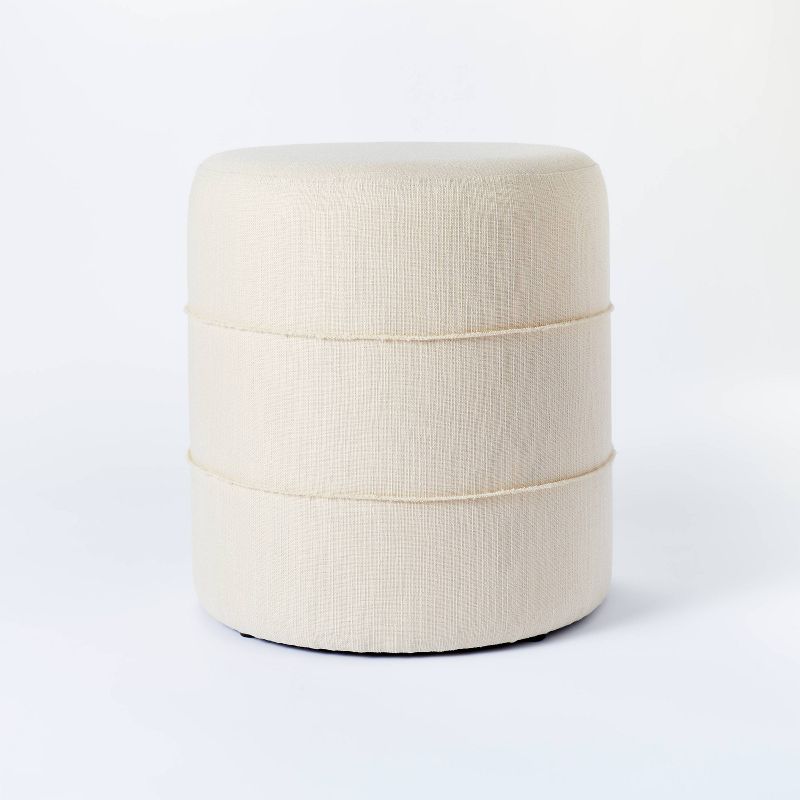 Catalina Mudcloth Round Ottoman Cream - Threshold™ designed with Studio McGee