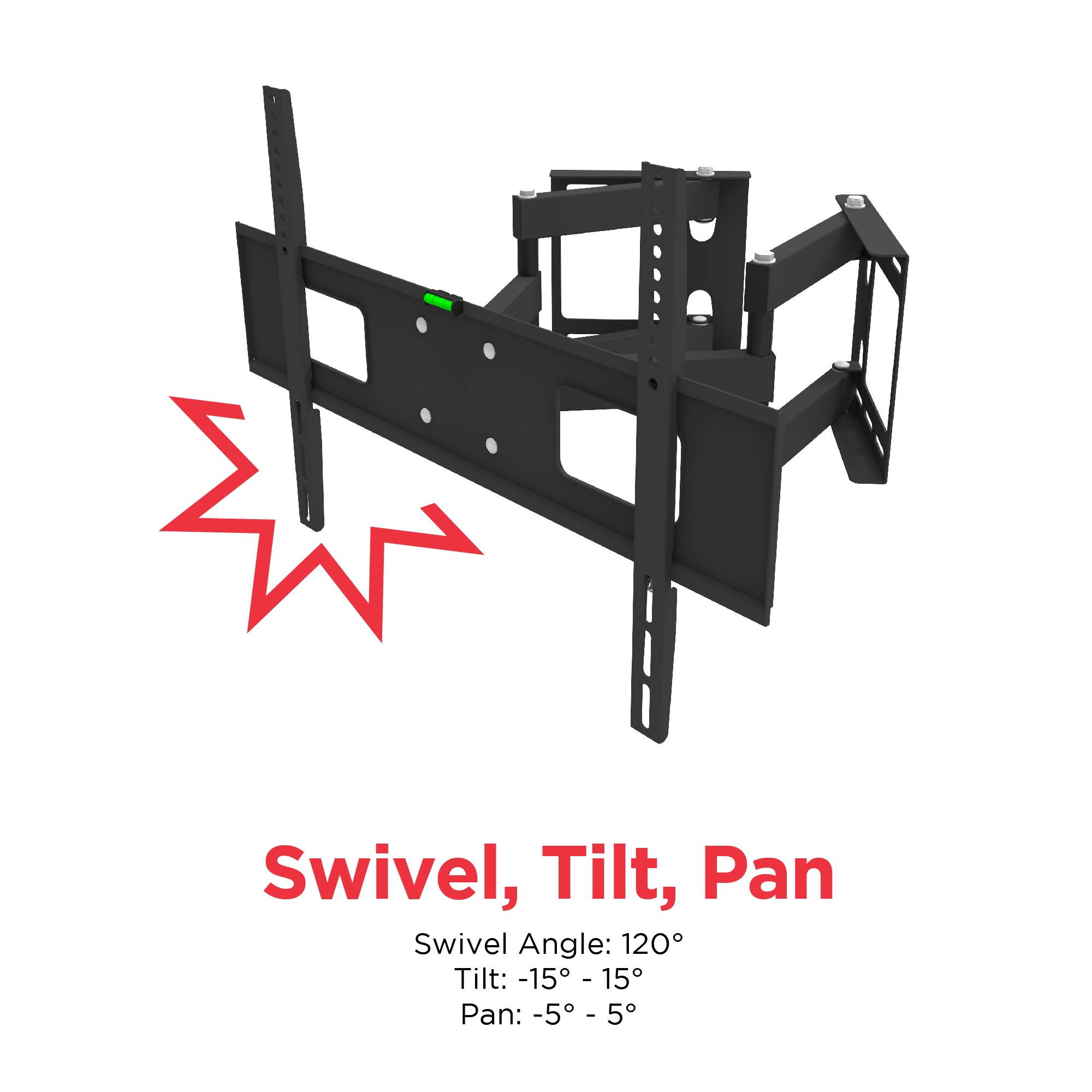 Full Motion Corner Flat Screen TV Wall Mount