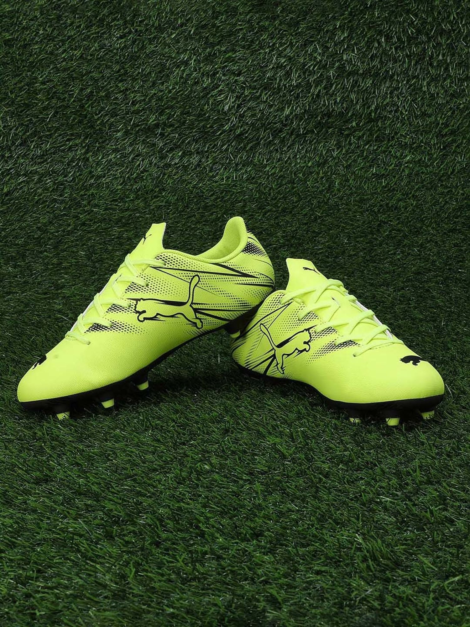 Puma Kids ATTACANTO FG/AG Electric Green & Black Football Shoes