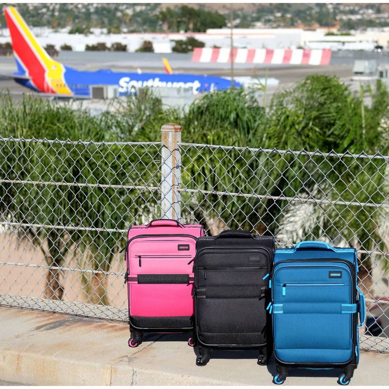 American Tourister 22.5" Softside Carry On Spinner Suitcase - Black