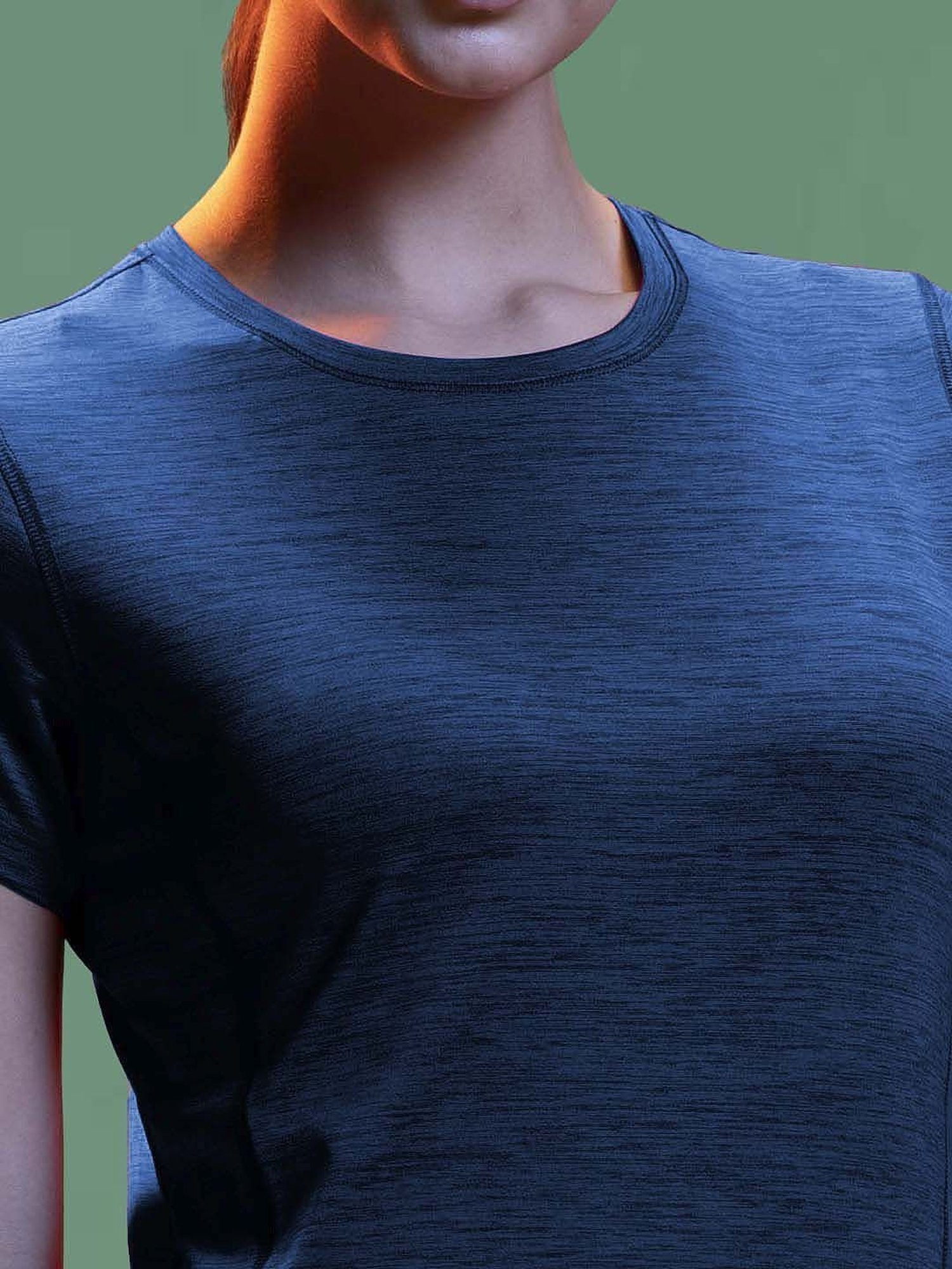 Lyra Teal Blue Regular Fit Sports T-Shirt