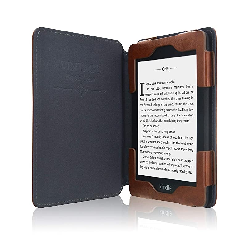 Case Fits All-New Kindle 10th Generation 2019 and 8th Gen 2016 ONLY (NOT FIT Kindle Paperwhite/Kindle Oasis), Folio Smart Leather Cover with Auto Wake Sleep & Front Pocket, Brown