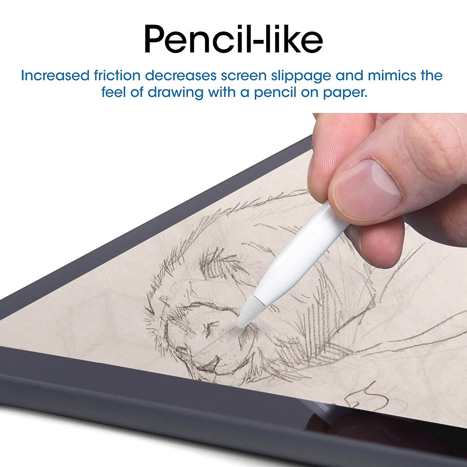 TechMatte Apple Pencil Tip Cover (8-Pack, Clear) Drawing Increased Friction Tool Compatible with Apple Pencil 1 and 2