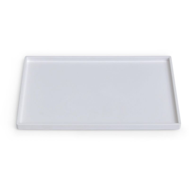 TRU RED Slim Stackable Plastic Tray, White TR55265 