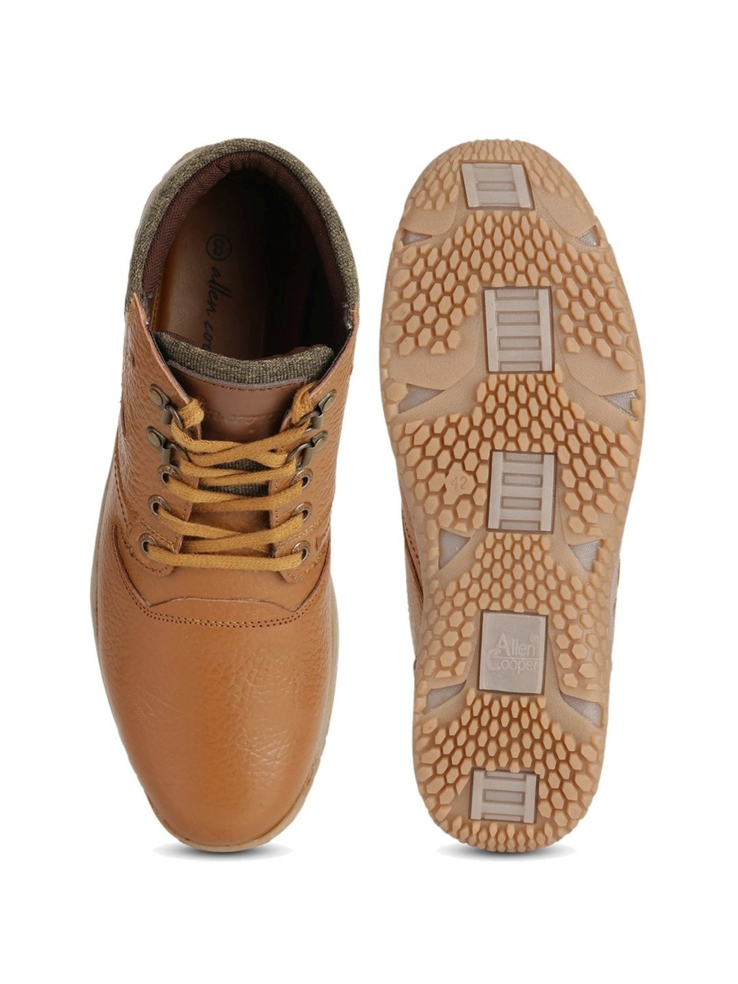 Allen cooper Men's Tan Derby Boots