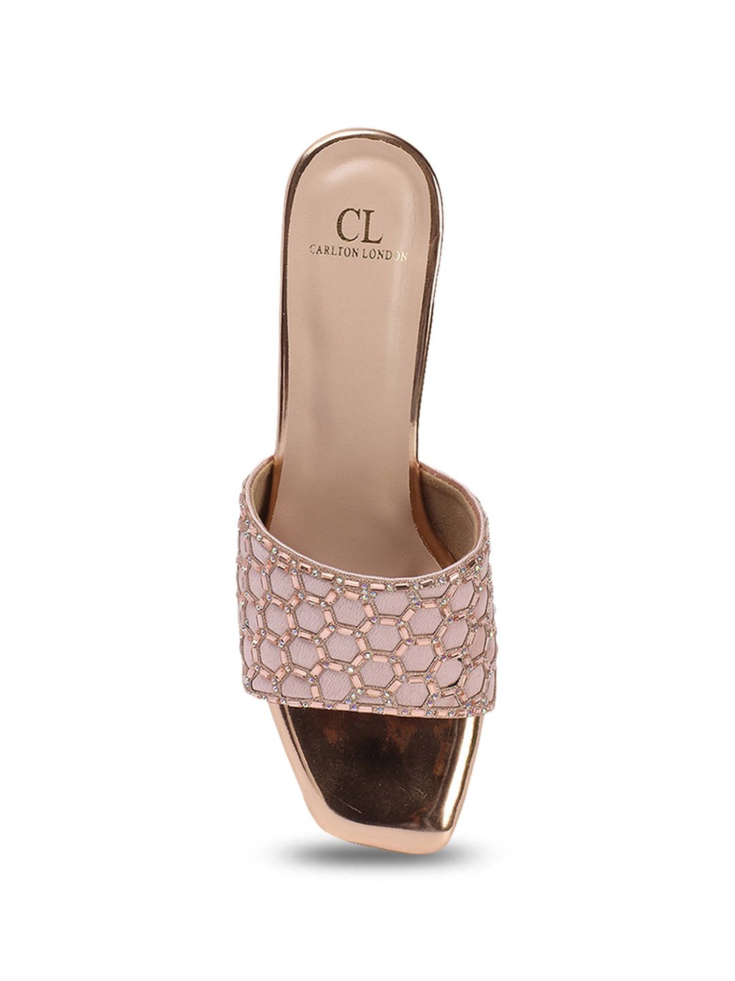 Carlton London Women's Rose Gold Ethnic Sandals