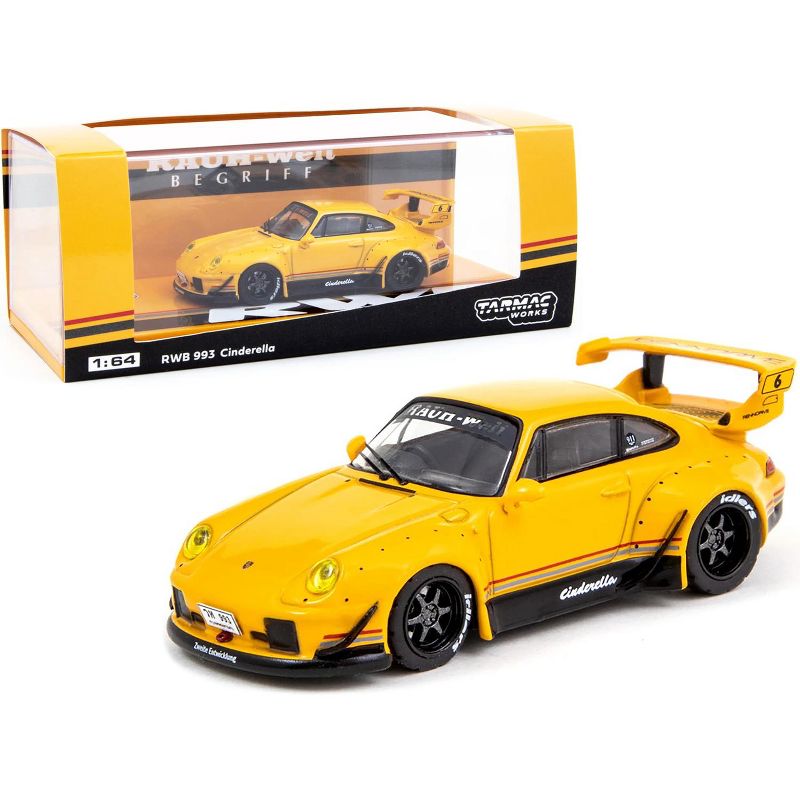 Porsche RWB 993 "Cinderella" #6 Yellow (Thailand Exclusive) "RAUH-Welt BEGRIFF" 1/64 Diecast Model Car by Tarmac Works