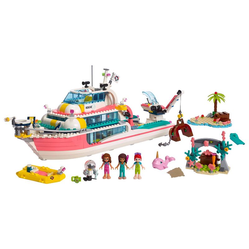 LEGO Friends Rescue Mission Boat Building Kit Sea Creatures for Creative Play 41381