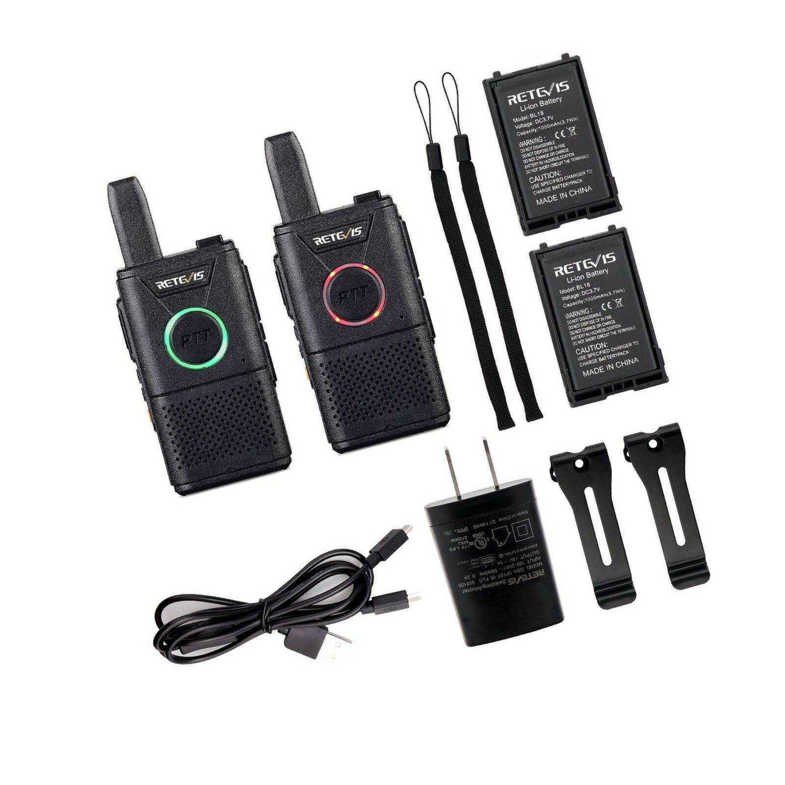 Retevis RT18 Walkie Talkies Rechargeable 16 Channel Dual PTT VOX Super Thin S...