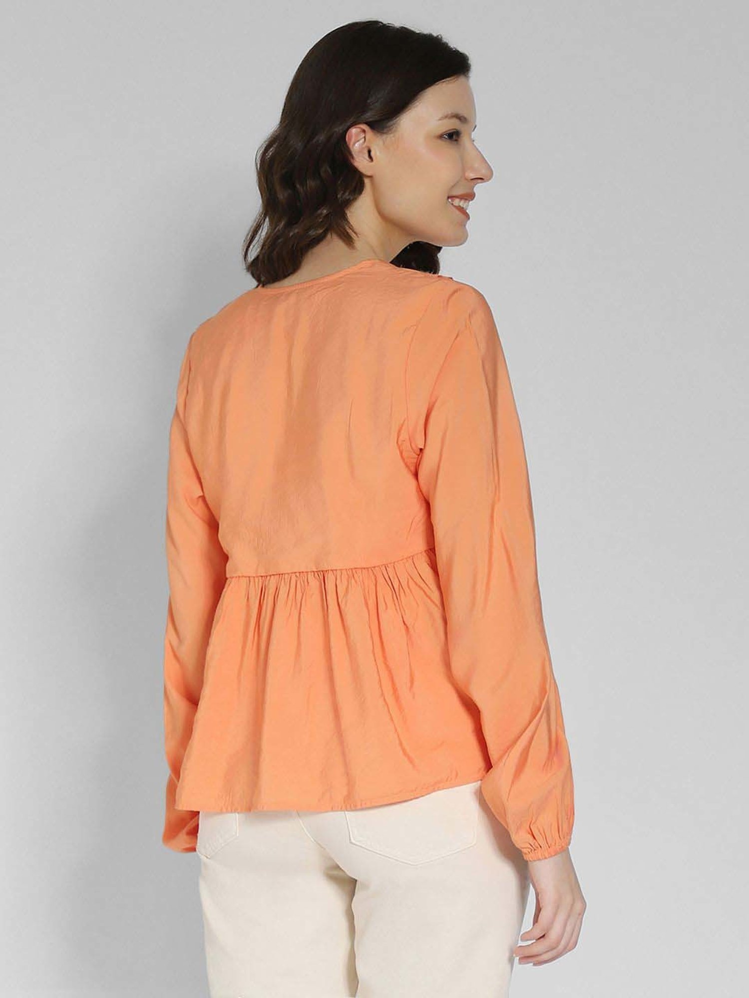 American Eagle Outfitters Orange Plain Top