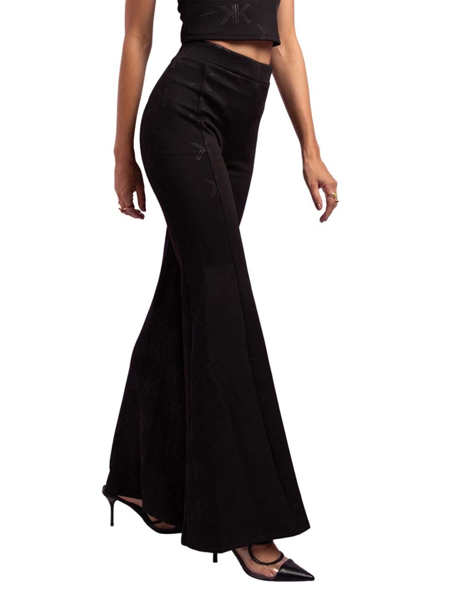 KENDALL + KYLIE Black High Rise Bootcut Pants