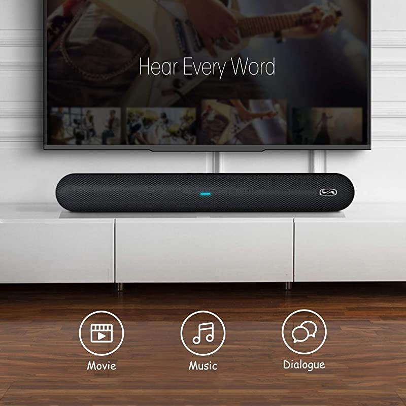 Sound Bar with Wired Subwoofer  28Inch 21 Channel 140 Watts Sound Bar with 65quot Wired Subwoofer Bluetooth 50 Dual Connection Way Bass Adjustable Wall Mountable DSP 2020 New Model