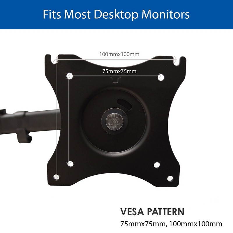 QualGear&reg; 13-27 Inch 3-Way Articulating Dual Monitor Desk Mount