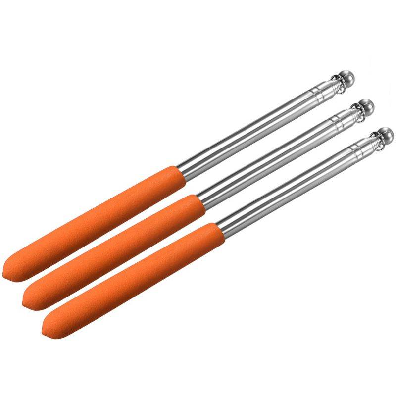 3pcs 3.94ft/1.2M,Telescopic Handheld Flagpoles,Stainless Steel,Telescopic Guide Flag Pole,Teaching Pointer,for Tour Guides and Teachers,Orange