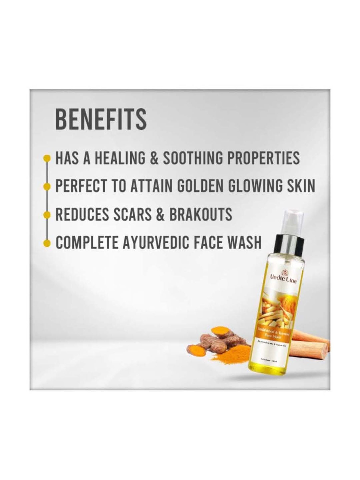 VEDIC LINE Sandalwood and Turmeric Face Wash - 100 ml