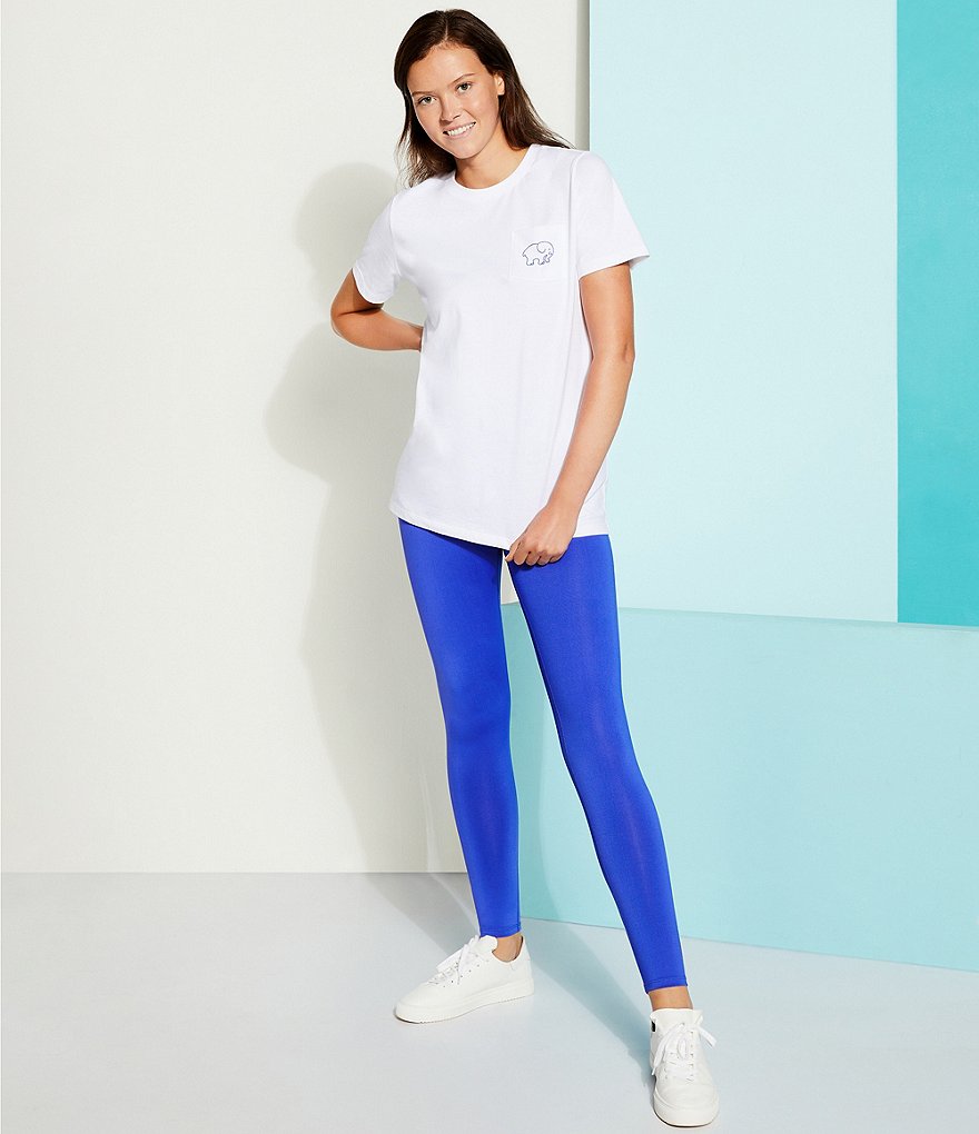 Ivory Ella Short-Sleeve Organic Cotton Striped Logo Graphic Tee