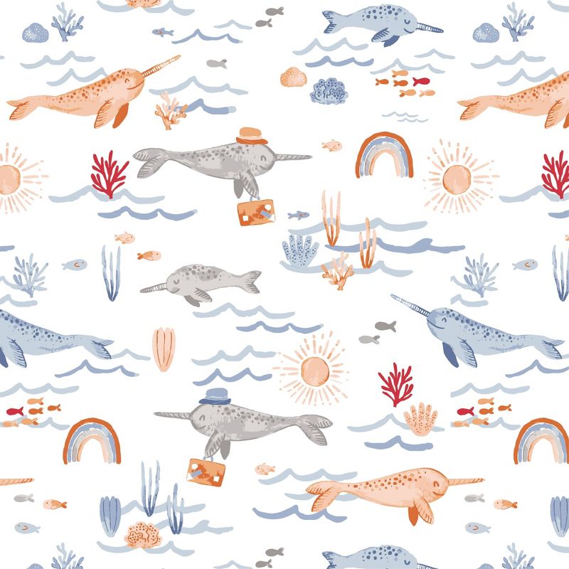 Bebe au Lait Muslin Crib Sheet Narwhal
