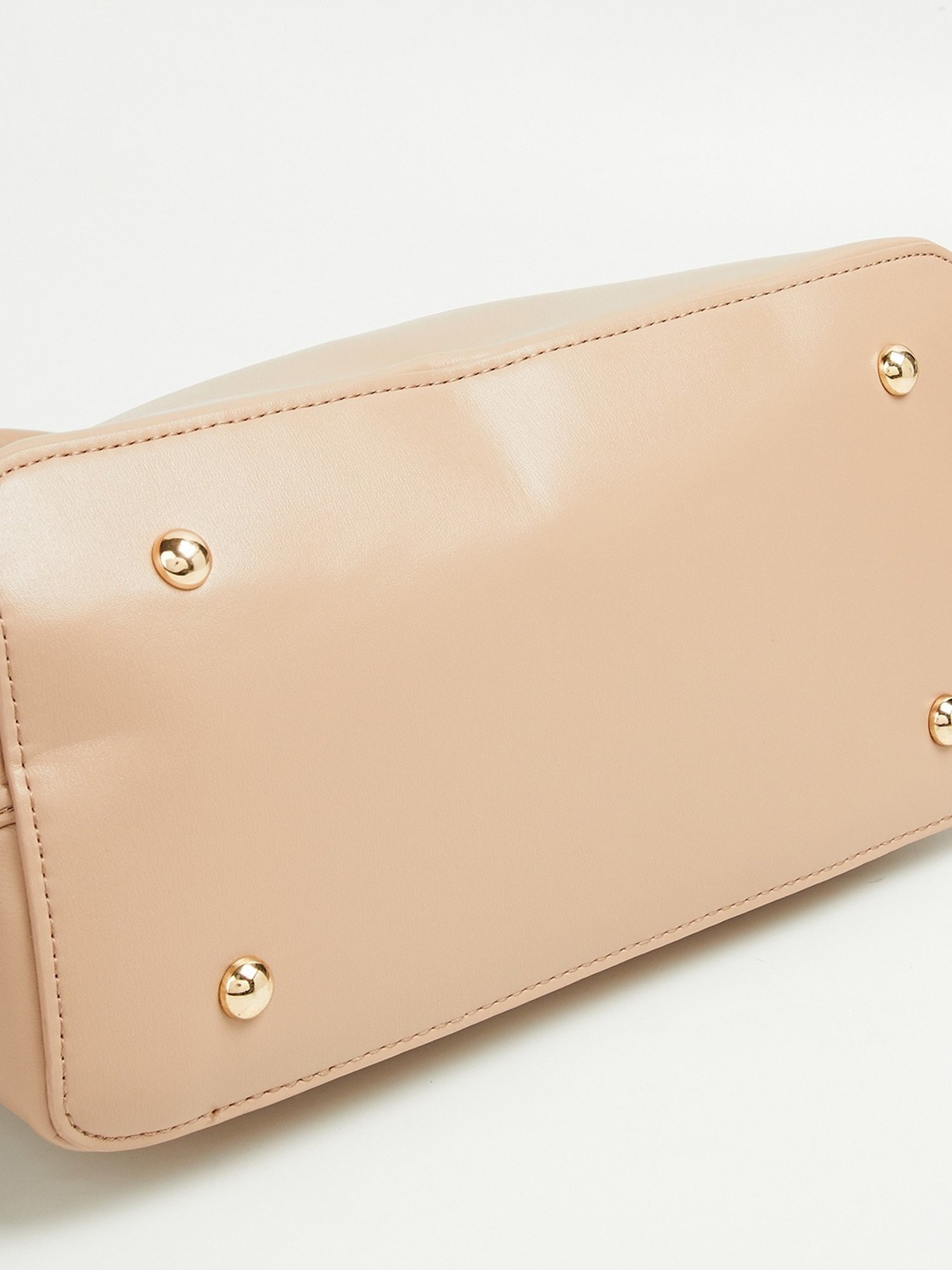 Elle Beige Solid Handbag