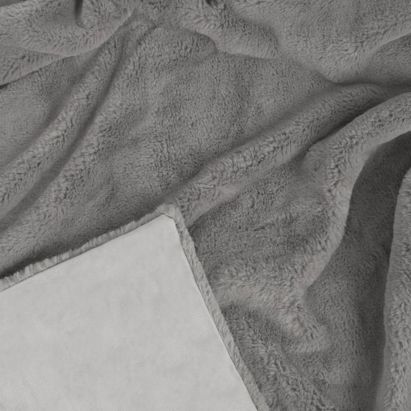 Tadpoles Super Soft Double Layer Faux Fur Plush Baby Blanket - Gray