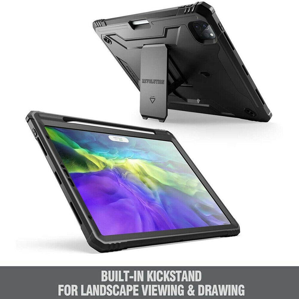 Poetic For iPad Pro 11 2020&2018 Tablet Case,Full Coverage Stand Cover Black