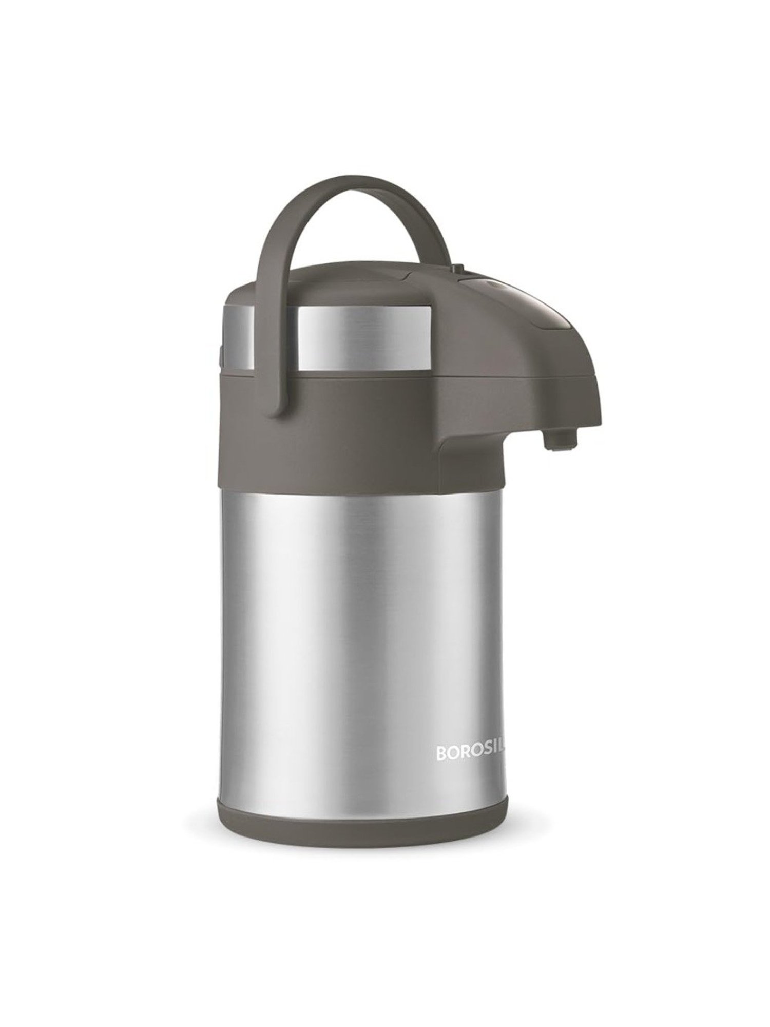 Borosil Silver Stainless Steel Thermos Flask 3L with 24 Hrs Hot & Cold Tea Coffee Serving