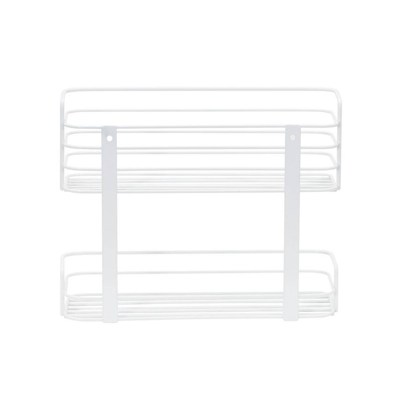 Household Essentials 2 Tier Basket Organizer Door Mount White