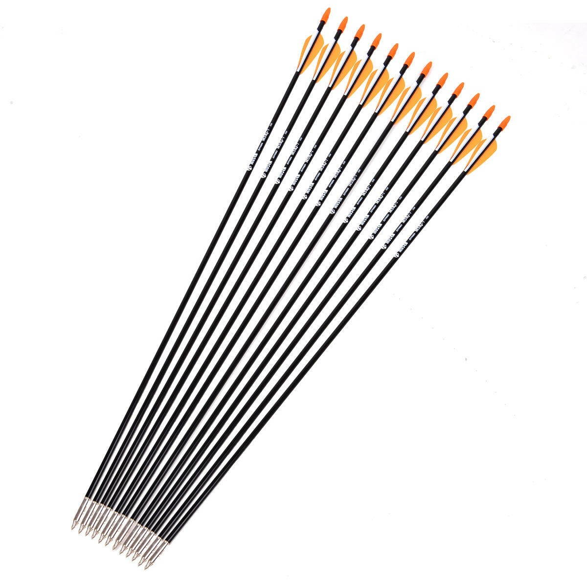 36Pcs 31.5" Archery Arrow Fiberglass Arrow Nock Fletched Target Practice Hunting