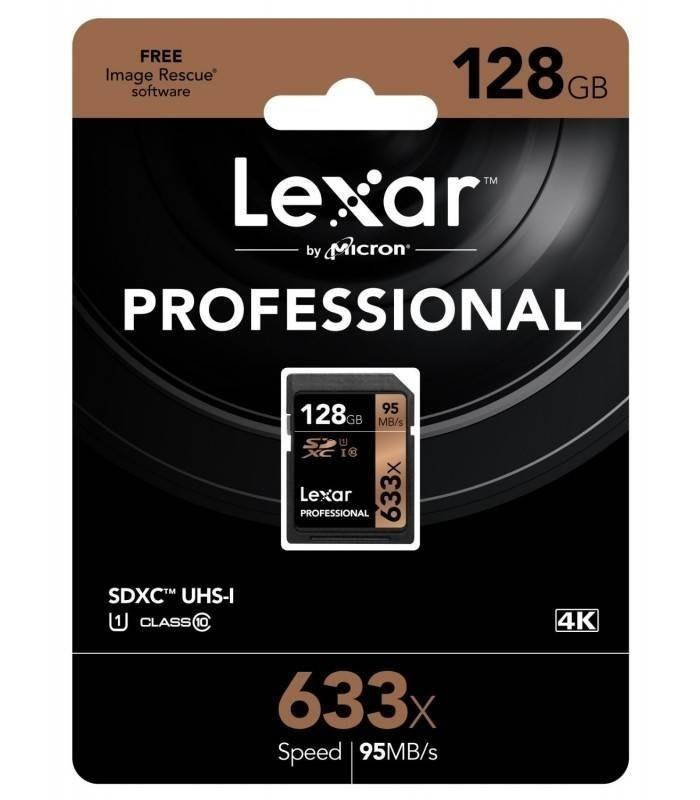 Lexar 128GB SDXC Professional 633x UHS-1 U3 SD XC Memory Card LSD128GCB1AP633 with Dual Slot USB 3.0 MemoryMarket MicroSD & SD Memory Card reader