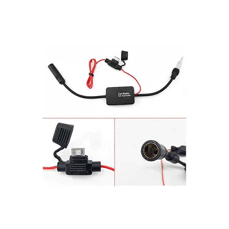 Auto Car Radio FM Antenna Signal Booster Radio Signal Amplifier for Marine Car Vehicle Boat RV 12V Signal Antenna Enhance