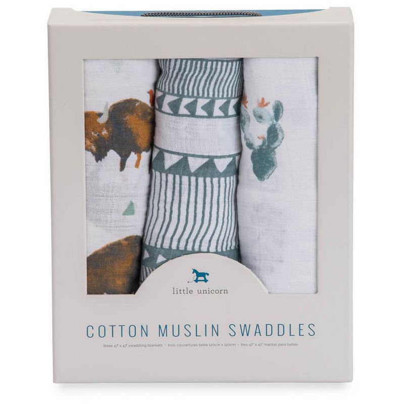Little Unicorn Cotton Muslin Swaddle Blankets - Bison