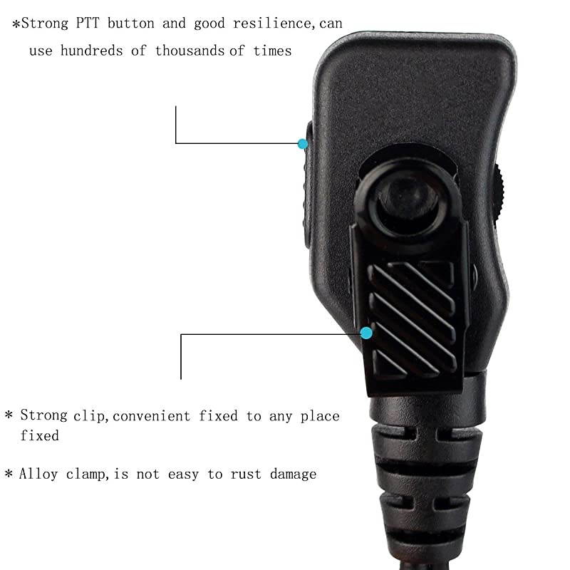 Walkie Talkies Headset with Mic 2 Pin G Shape Volume Adjustable Earpiece for Motorola CP200 P100 CLS1410 GP2000 P1225 2 Way Radios 10 Pack