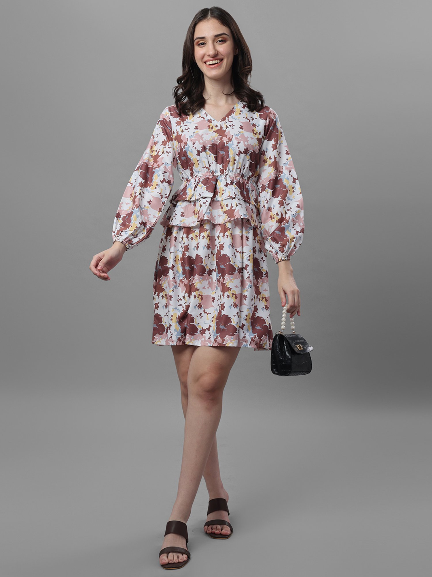 MASAKALI.CO Multicolor Floral Print A Line Dress