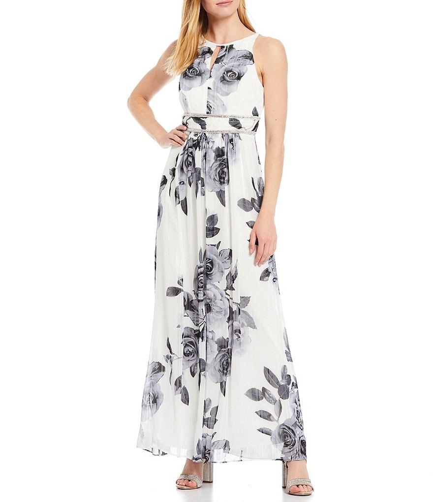 Marina Sequin Lace Round Neck 3/4 Sleeve Sheath Dress