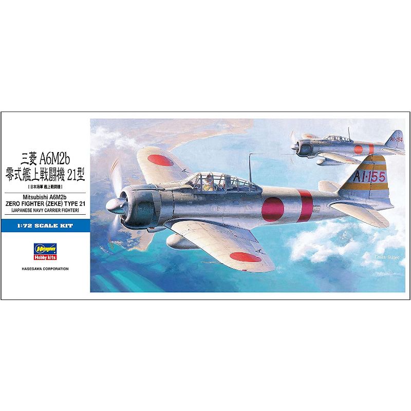 Hasegawa A6M2 Type Zero Fighter 21 Aircraft 1/72 Scale Model Kit