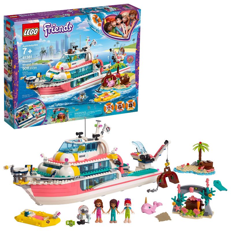 LEGO Friends Rescue Mission Boat Building Kit Sea Creatures for Creative Play 41381