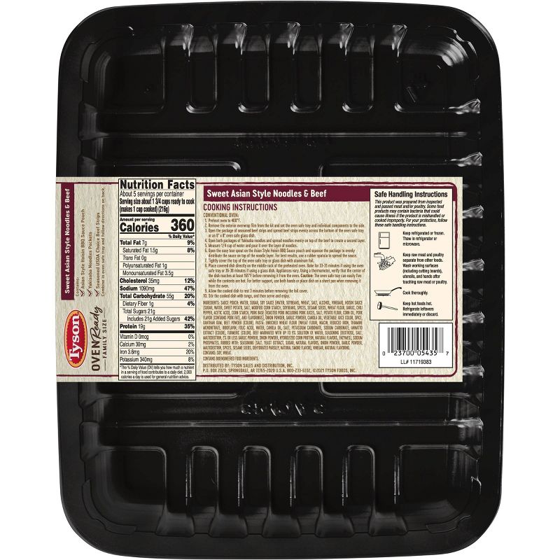 Tyson Oven Ready Family Size Sweet Asian Style Beef and Noodles - 40oz