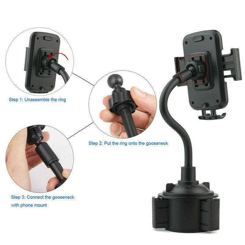 New Universal Car Mount Adjustable Gooseneck Cup Holder Cradle for Cell Phone US