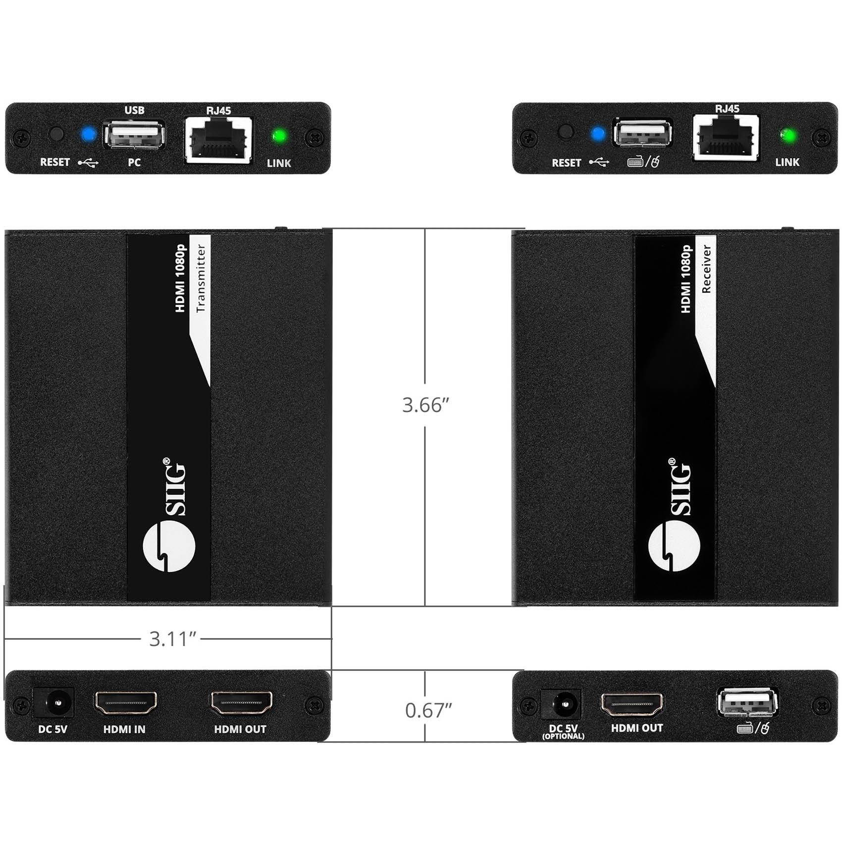 SIIG Full HD HDMI KVM over Cat 6 Extender 60M CEH24G11S1