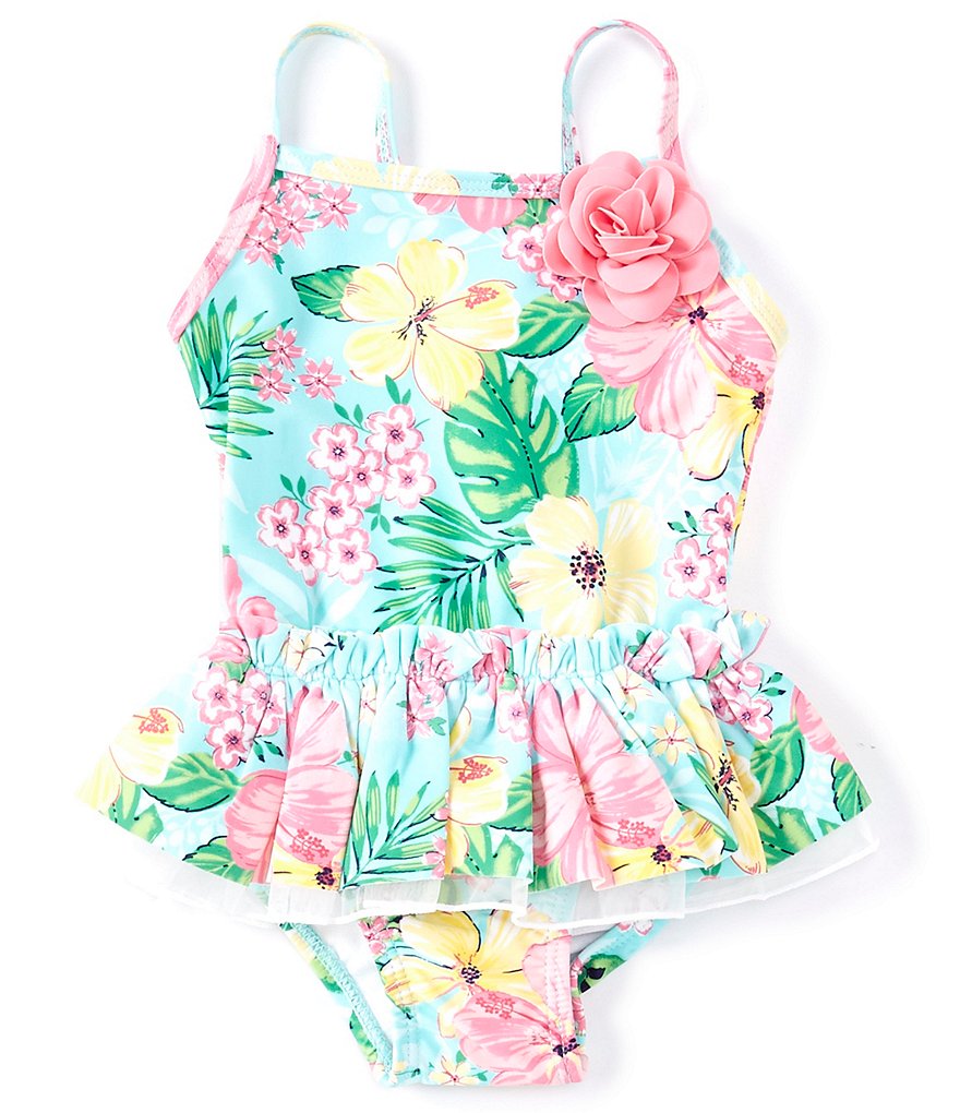 Starting Out Baby Girls 3-24 Months Ruffled Pineapple One-Piece Swimsuit