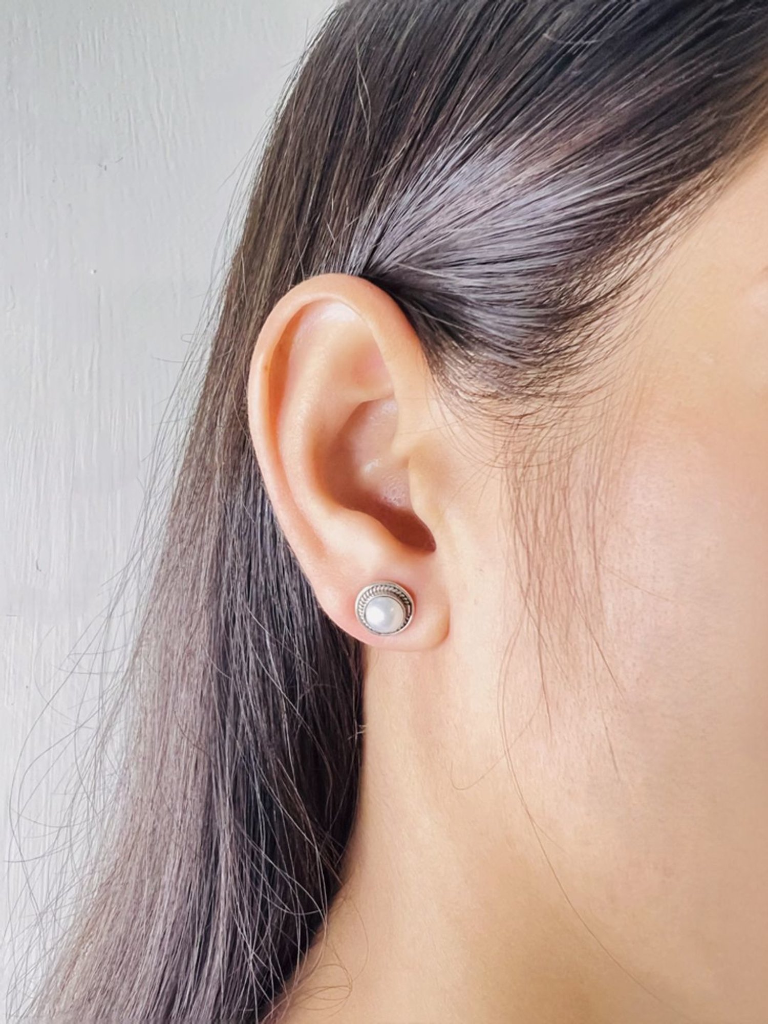 Arte Jewels 925 Sterling Silver Pearl Stud Earrings for Women & Girls