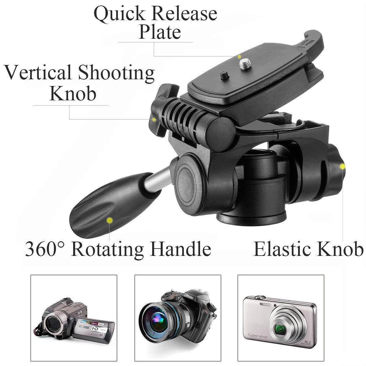 Mactrem PT55 Travel Camera Tripod Lightweight Aluminum for DSLR SLR Canon Nikon Sony Olympus DV with Carry Bag -11 lbs(5kg) Load (Orange)