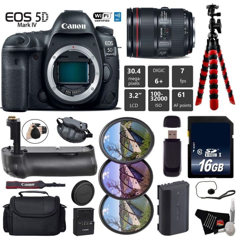 EOS 2000D (Rebel T7) Digital SLR Camera with 18-55mm Lens Kit (Black) - Basic Accessories Bundle