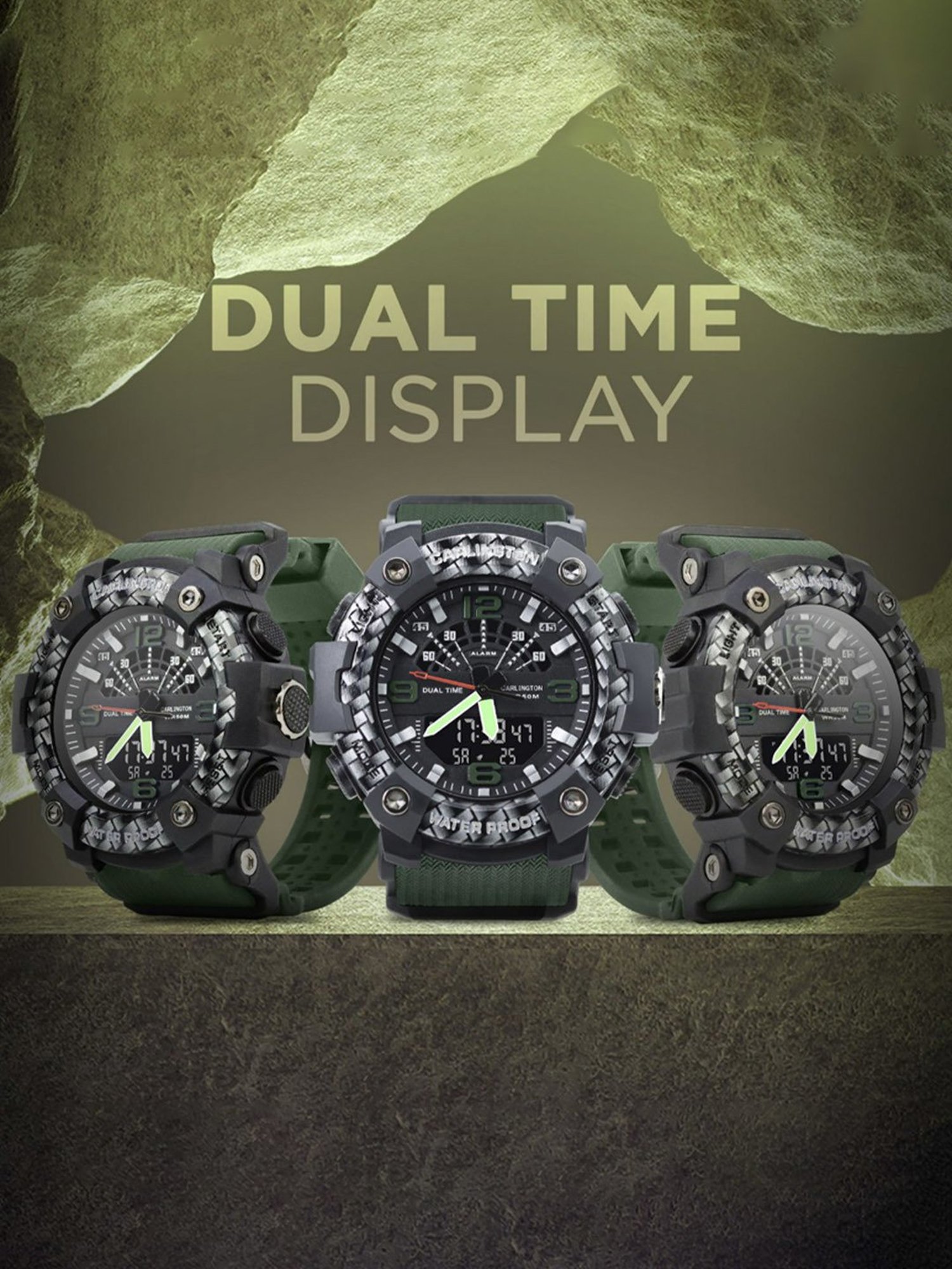 Carlington Endurance 9103 Green Chronograph Watch for Men