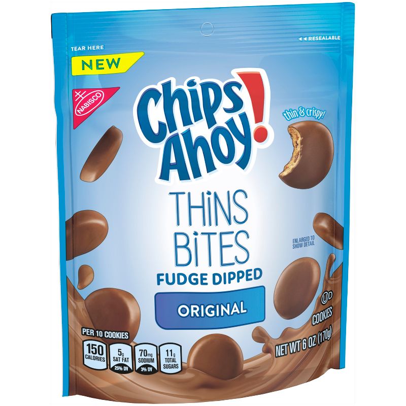 Chips Ahoy! Thins Bites Fudge Dipped Original Cookies - 6oz