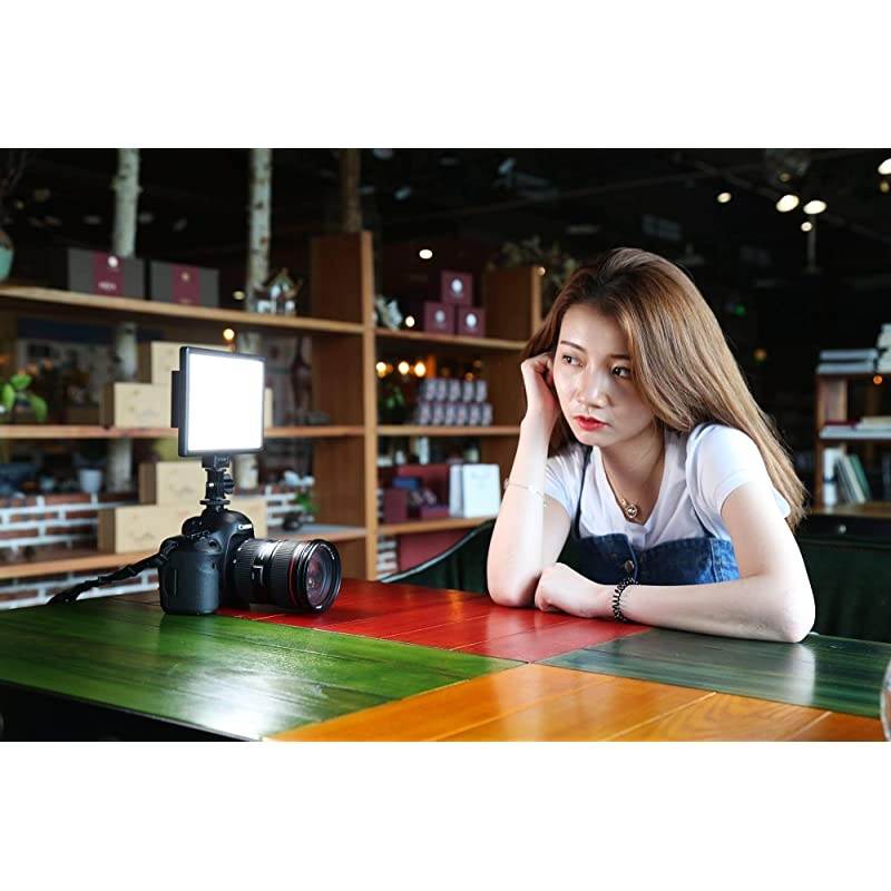 L116T Key Light LED Video Light Kit,3300K-5600K On Camera Video Light Video Conference Live Broadcast Light with NP-F550 Lithium Battery