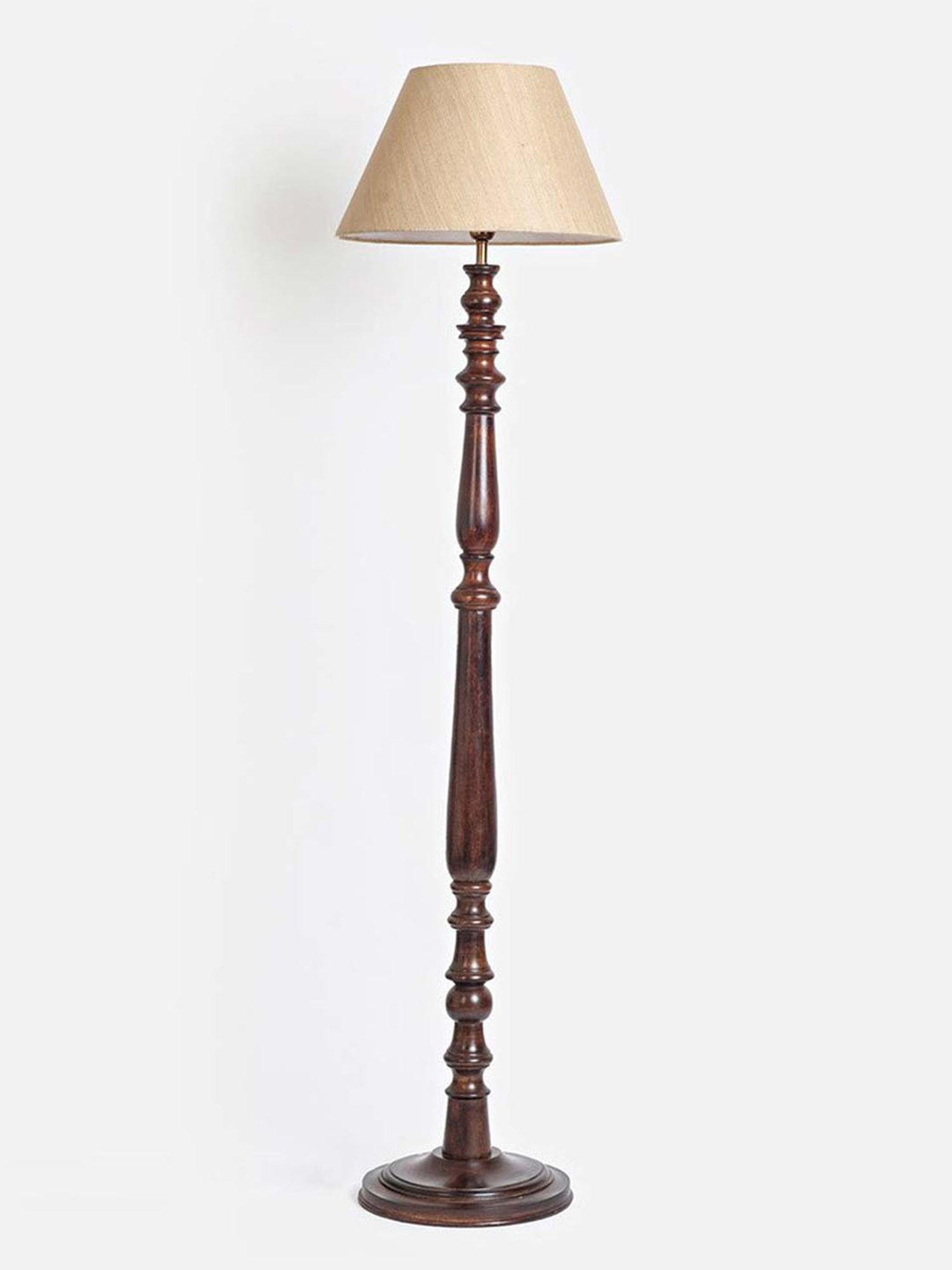 Fabindia Brown Darv Lacquered Pedestal Floor Lamp