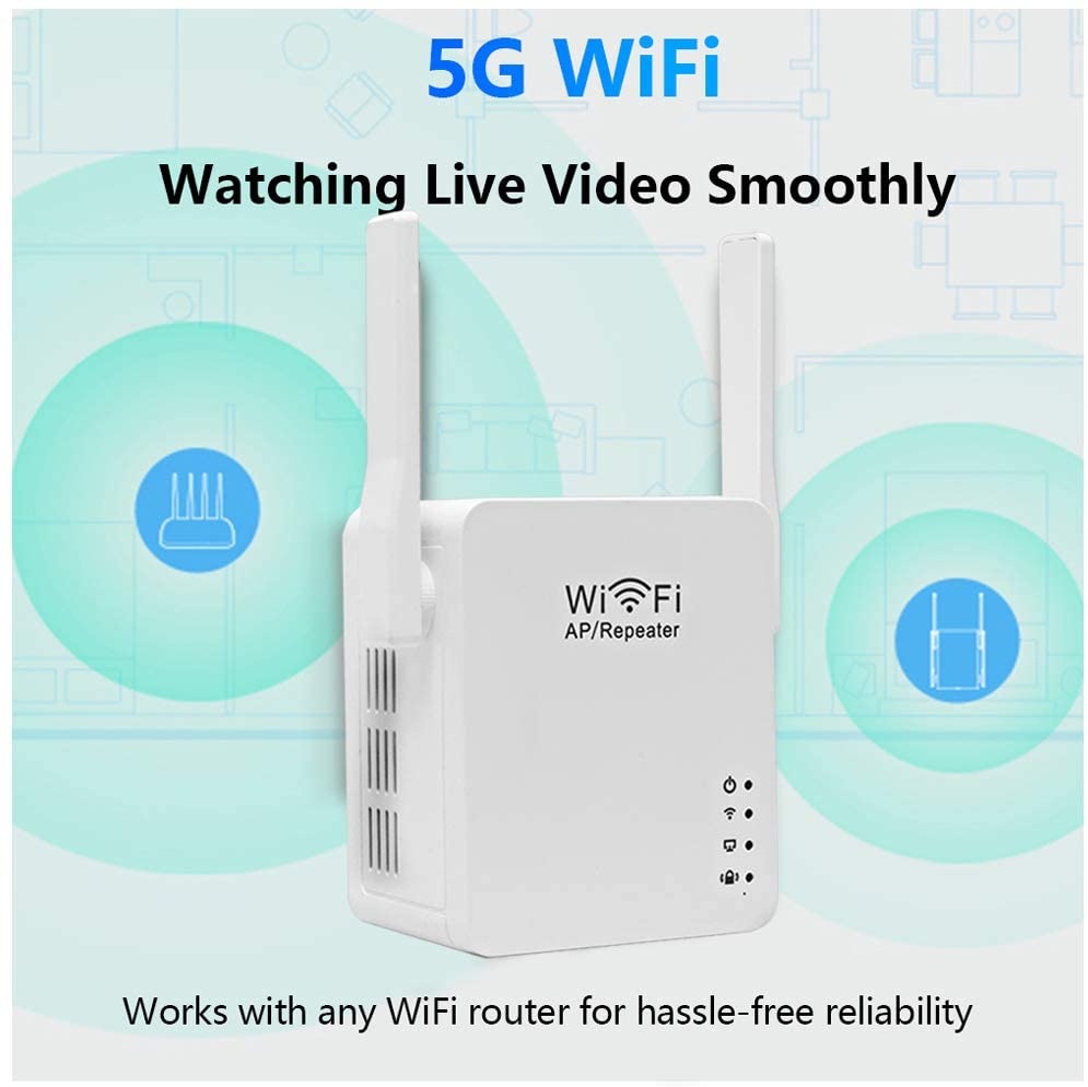 JODELA 300M Wireless WiFi Repeater Network Wireless Router AP Repeater USB Charger Signal Booster Amplifier Access Point WiFi Range Extender with Dual External Antenna for Home Use